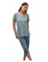 Vamp 16079PL, Big Sizes ΅Women's pajamas with button, Short sleeveless BLUE SERENE